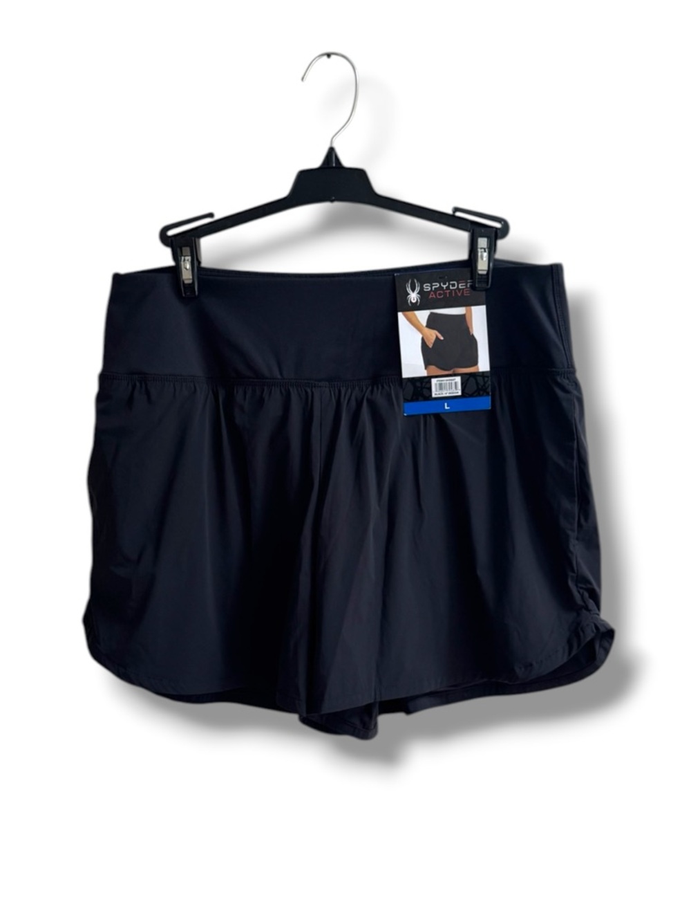 Spyder Womens Large Black Activewear Shorts Inbuilt Liner Shorts Inseam 4”